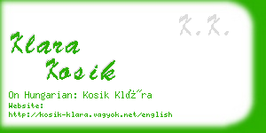 klara kosik business card